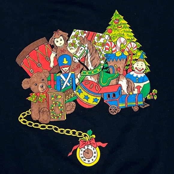 Vintage 1980s Christmas Ugly Sweater Party 80s Crewneck Pullover Sweatshirt - Picture 2 of 6